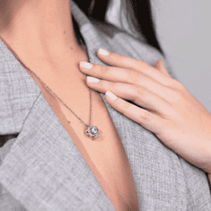 Lovilion Najini dragi vnukinji - Obesek iz 14k belega zlata (pozlačen, čez nerjaveče jeklo) in ogrlica iz nerjavečega jekla NASUS