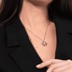 Lovilion Najini dragi vnukinji - Obesek iz 14k belega zlata (pozlačen, čez nerjaveče jeklo) in ogrlica iz nerjavečega jekla NASUS