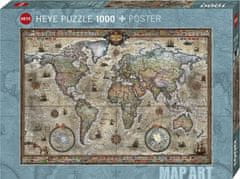 Heye Puzzle Map Art: Retro World 1000 kosov