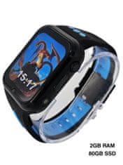 Klarion Otroška črno-modra 4G pametna ura E10-2024 80GB z GPS-om in neprekosljivo življenjsko dobo baterije