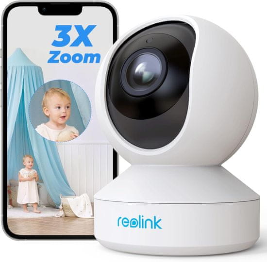 Reolink E1 ZOOM: Bela WiFi kamera s 5MP Super HD, 3-kratnim Zoomom, senzorjem gibanja, vrtljivo funkcijo in intuitivno aplikacijo
