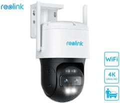 Reolink TrackMix WiFi: 4K 8MP PTZ Zunanja Nadzorna Kamera z Dvojnim Objektivom, 2.4/5GHz WiFi, Sledenje Vozil, Pametno Zaznavanje Oseb/Vozil/Hišnih LJubljenčkov, 6-kratna Hibridna Povečava, Barvni Nočni Način