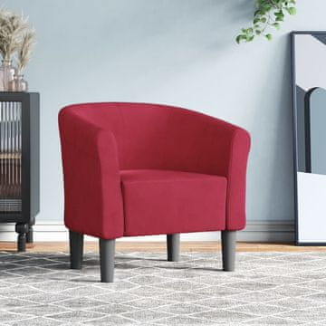 Vidaxl vidaXL Klubski fotelj iz vinsko rdečega žameta