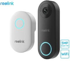Reolink Reolink Video zvonec s priklopom, 5MP Ultra HD žični zvonec s kamero, 2.4/5 GHz WiFi, osebna zaznava svaril, 180° ultra širok kot, dvosmerna avdio komunikacija, oddaljen dostop, Video Zvonec WiFi.