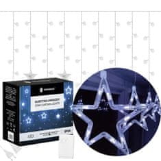 Springos novoletne lučke zavesa zvezde 138 LED 6500K 8 funkcij 2,5 + 1,7m