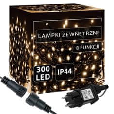 Springos novoletne lučke 300 LED 8 funkcij 3000K 17,5m