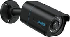 Reolink 4K Pametna PoE Zunanja Nadzorna Kamera s Zaznavanjem Oseb/Vozil/Živali, 8MP IP Kamera s režo za MicroSD kartico, Avdio, IR Nočnim Vidom, Vodoodporno, Časovnim Posnetkom, RLC-810A Črna