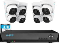 Reolink Komplet nadzornih kamer Reolink 4K, videonadzor z 8X 8MP PoE IP kamero in 16CH 4TB HDD NVR, zaznavanje oseb in zaznavanje vozil, IP66, 30M IR nočni vid za na prostem, v zaprtih prostorih,