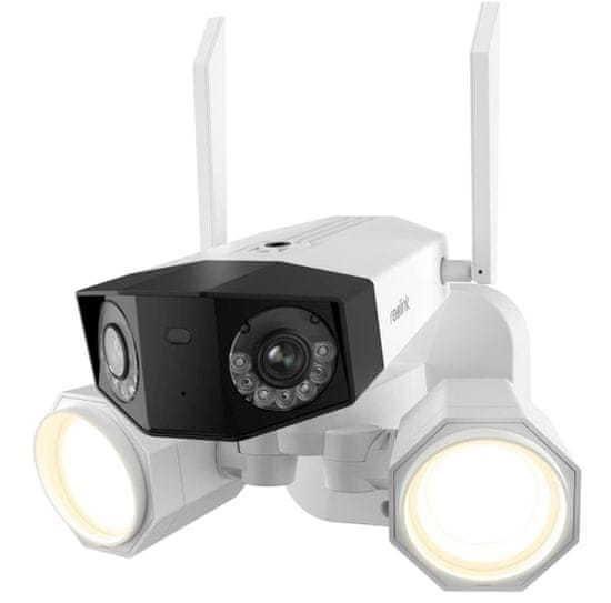 Reolink Varnostna kamera 4K 8 MP s 180° širokim kotom, 5/2,4 GHz WiFi kamera na prostem, inteligentna osvetlitev, zaznavanje oseb/vozil/hišnih živali, 2-smerni zvok, IP66, Duo Floodlight WiFi