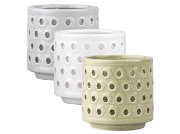 Keramični svečnik 100x100 mm za čajno svečko, mešanica barv