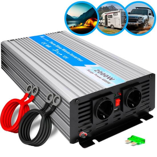 slomart extralink opip-2000w | pretvornik napetosti | avtomobilski 12v, 2000w, čisti sinusni val