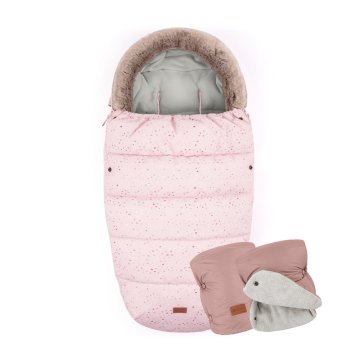 Petite&Mars PETITE&amp;MARS 4v1 Udobna bleščeča princesa Spalna vreča + rokavnik Jasie Dusty Pink