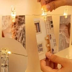 HOME & MARKER® Luči na traku, LED trak, Obešanje fotografij, Luči s sponkami (3 m) | PHOTOGLO