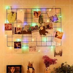 HOME & MARKER® Luči na traku, LED trak, Obešanje fotografij, Luči s sponkami (3 m) | PHOTOGLO