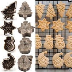 HOME & MARKER® Set modelčkov za piškote, Komplet rezalnikov za piškote, Božični modelčki za peko (4 kosi) | XMASCUTS