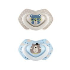 Canpol babies Komplet simetričnih silikonskih dude 18m+ Bonjour Paris modra