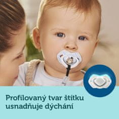 Canpol babies Komplet simetričnih silikonskih dude 18m+ Bonjour Paris modra