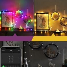 Family Christmas Pametni svetlobni niz bluetooth - zvezdice USB 20 RGBIC LED 2m