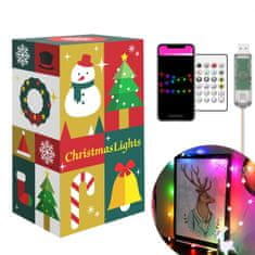 Family Christmas Pametni svetlobni niz bluetooth - zvezdice USB 20 RGBIC LED 2m