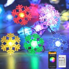 Family Christmas Pametni svetlobni niz bluetooth - snežinke USB 20 RGBIC LED 2m