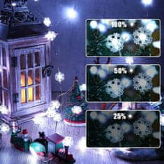 Family Christmas Pametni svetlobni niz bluetooth - snežinke USB 20 RGBIC LED 2m