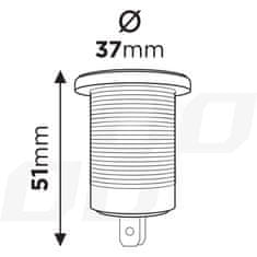 AMIO Vgradna vodoodporna USB + USB-C vtičnica za avto 12/24V QC 3.0