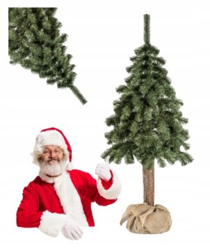 shumee Zeleno božično drevo v jutasti vreči na deblu 120 cm