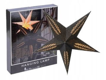 shumee Viseča svetleča zvezda, črn papir, 60 cm