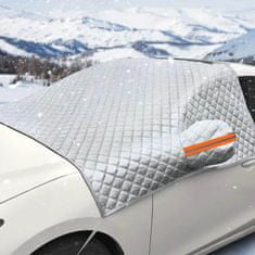 Netscroll Ponjava/pokrivalo za vetrobransko steklo: Zaščita pred zmrzaljo, snegom in soncem z magneti, univerzalna velikost, MagneticCarCover