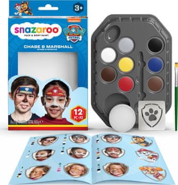 Snazaroo Komplet 8 barv za obraz Tlapková patrola: Chase &amp; Marshall