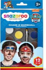 Snazaroo Komplet 8 barv za obraz Tlapková patrola: Chase & Marshall