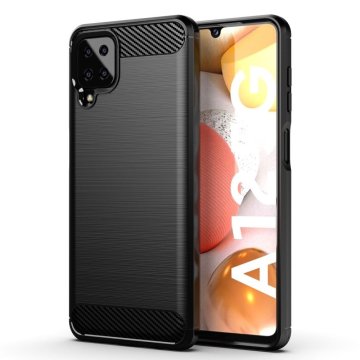 OEM CARBON etui za SAMSUNG A12 črn