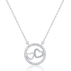 JVD Ljubezenska ogrlica iz srebra s cirkoni SVLN0435XH2RO45
