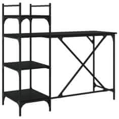 Vidaxl Računalniška miza s policami črna 120x47x109 cm