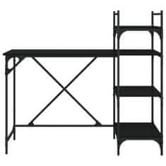 Vidaxl Računalniška miza s policami črna 120x47x109 cm