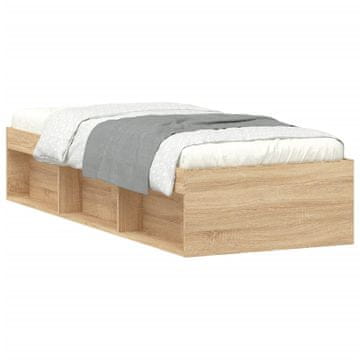 Vidaxl Posteljni okvir sonoma hrast 75x190 cm