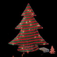 StarDeco Novoletna smrečica 33x8,5xh40cm / 30 led lučk / na baterije / več barv / železo