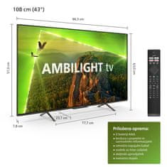 Philips 43PUS8118/12 4K UHD LED televizor, AMBILIGHT tv, Smart TV