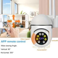 WIFI, IP, Full-HD, 1080p, 340° brezžična zunanja varnostna nadzorna kamera za hišo/dom z enostavno aplikacijo za telefon, nočno gledanje, vrtljiva DIGICAM