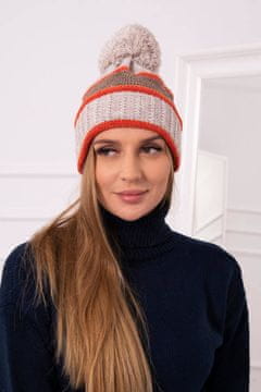 Kesi Ženska kapa Kinga bež-rdeča