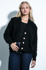 Fobya ženski pulover na gumbe Mille temno siv 34-36