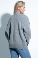 Fobya Ženski pulover na gumbe Mille siva 38-40