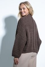 Fobya Ženski pulover na gumbe Sille espresso 36-38