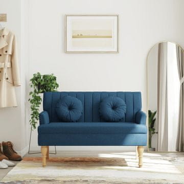 Vidaxl vidaXL Klop z blazinami modra 113x64,5x75,5 cm blago