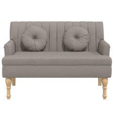 Vidaxl vidaXL Klop z blazinami, sivo-rjava, 113x64,5x75,5 cm, blago