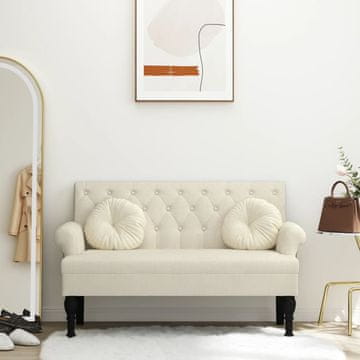 Vidaxl vidaXL Klop z naslonjalom, 120x62x75,5 cm, oblazinjenje iz lana