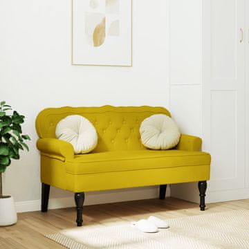 Vidaxl vidaXL Klop z naslonjalom rumena 119,5x64,5x75 cm žamet
