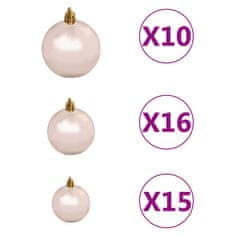 Vidaxl Umetna osvetljena novoletna jelka z bunkicami bela 240 cm
