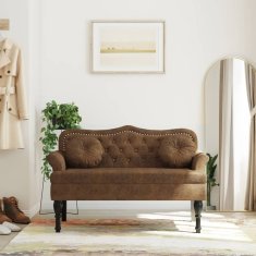 Vidaxl vidaXL Klop z blazinami rjava 120,5x65x75 cm umetna semiš