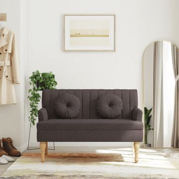Vidaxl vidaXL Klop z blazinami temno rjave barve 113x64,5x75,5 cm blago
